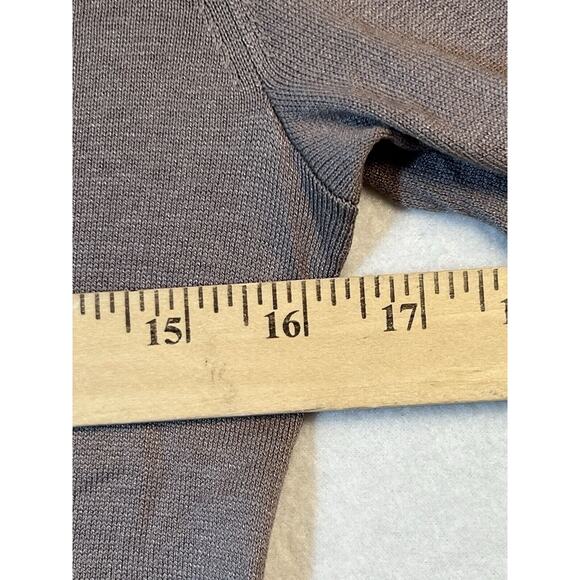 so. wool Turtleneck Sweater Women's Size 44 Gray/Brown - Picture 5 of 9